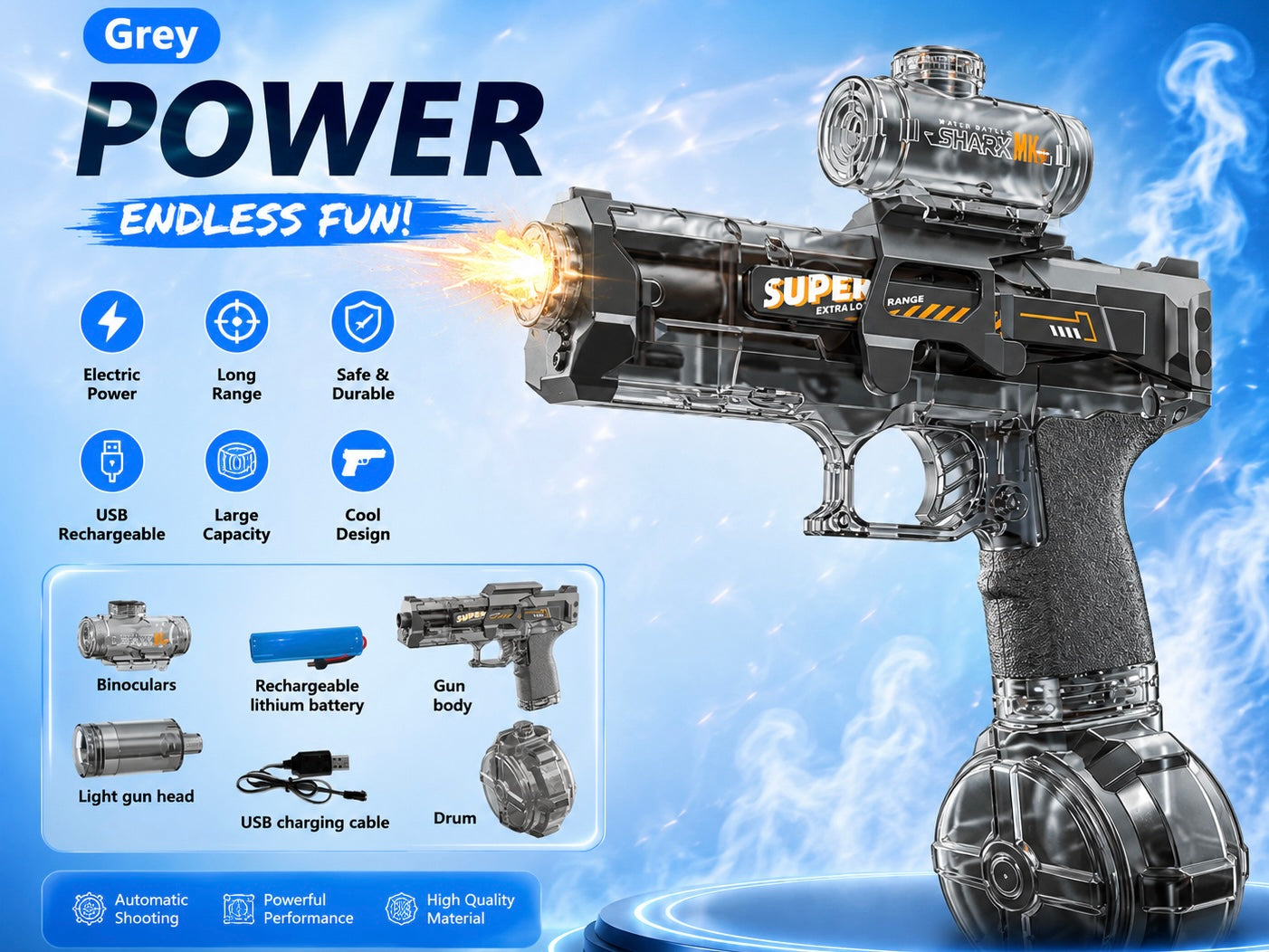 DELTAONE LIGHT WATER GUN FOR KIDS